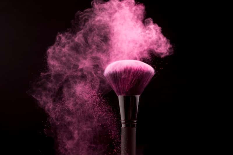 Home Cosmetic Brush Cloud Pink Powder Dark Background 1
